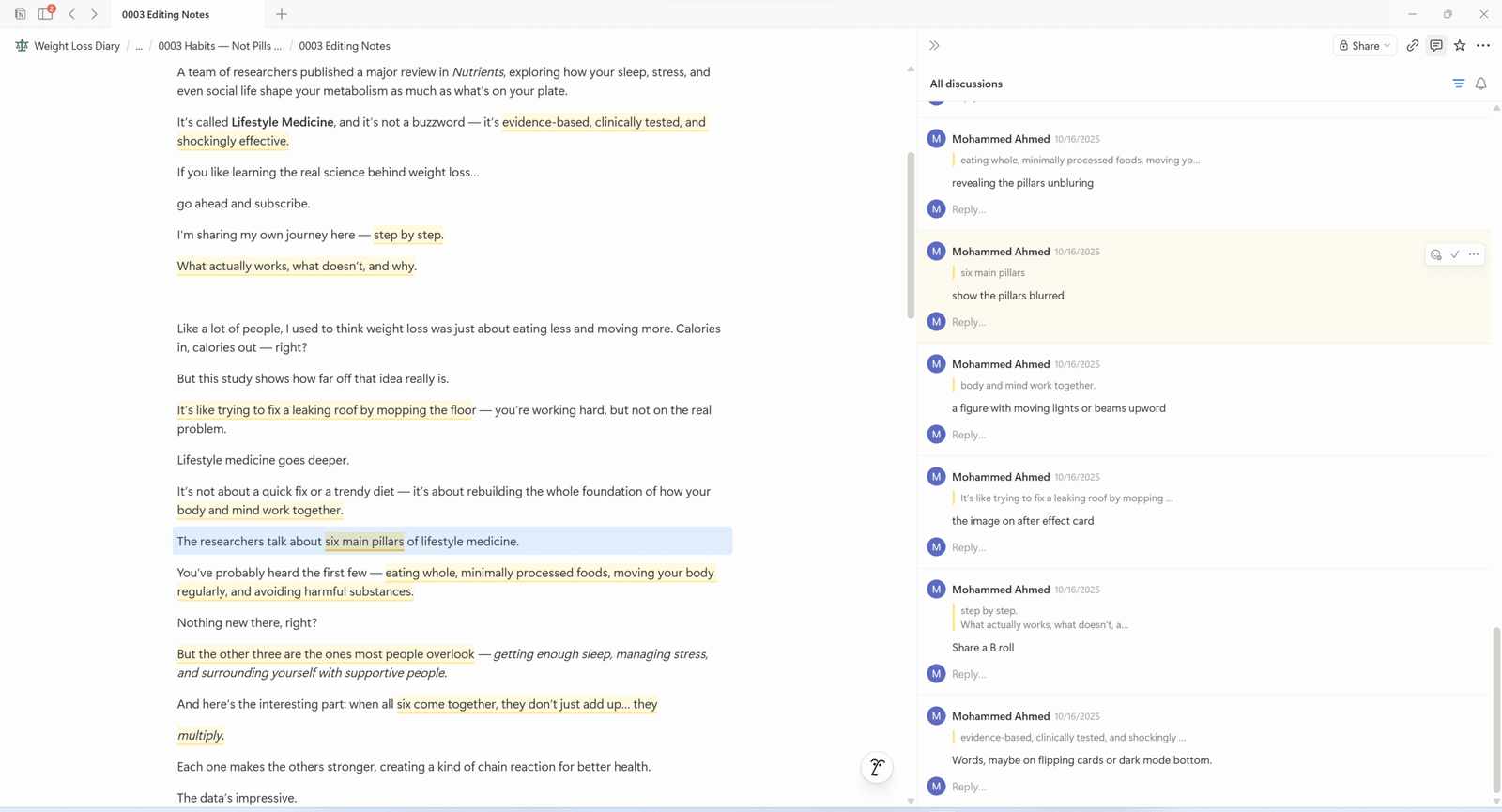 Editing Notes 3