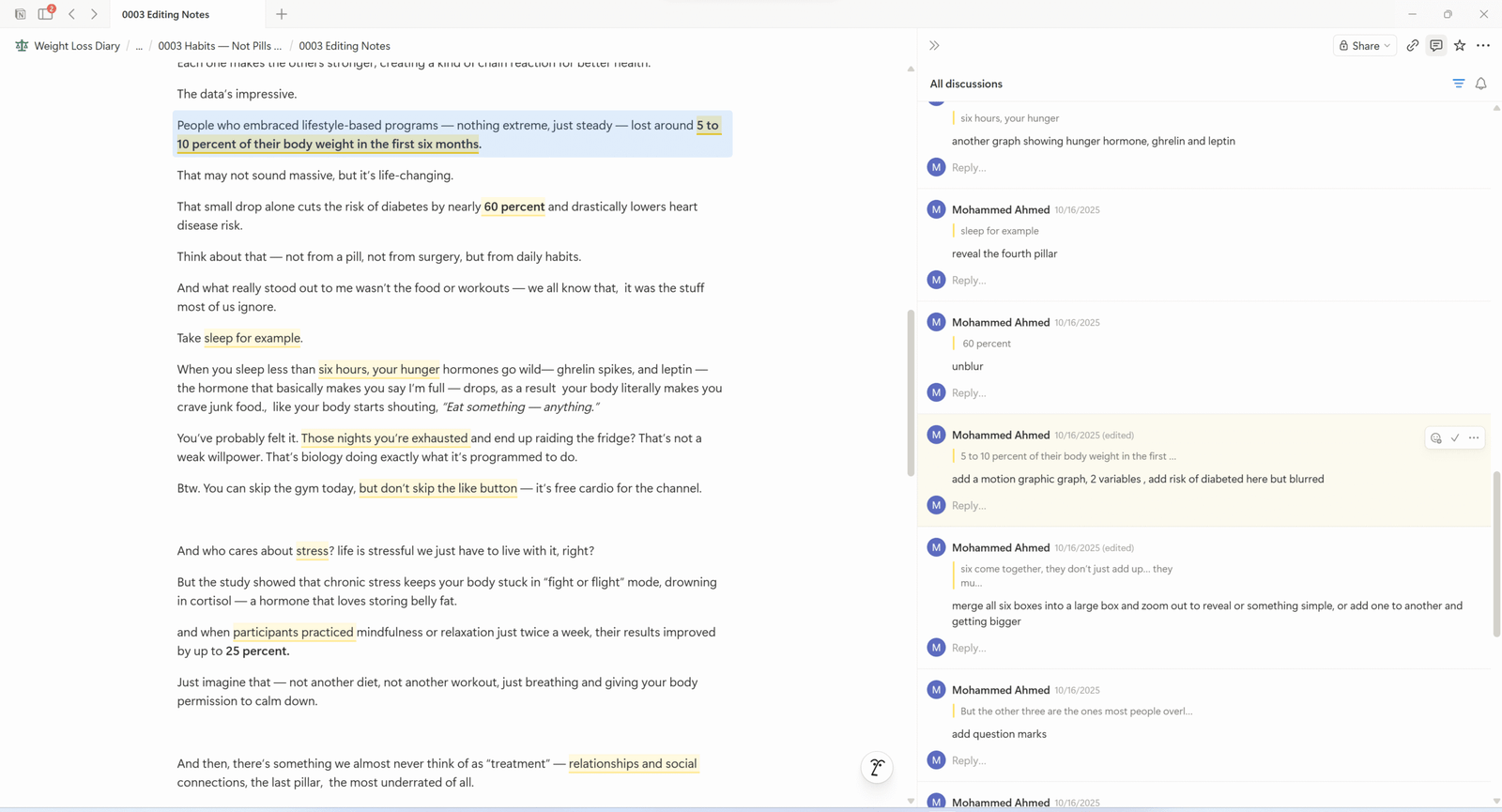 Editing Notes 2