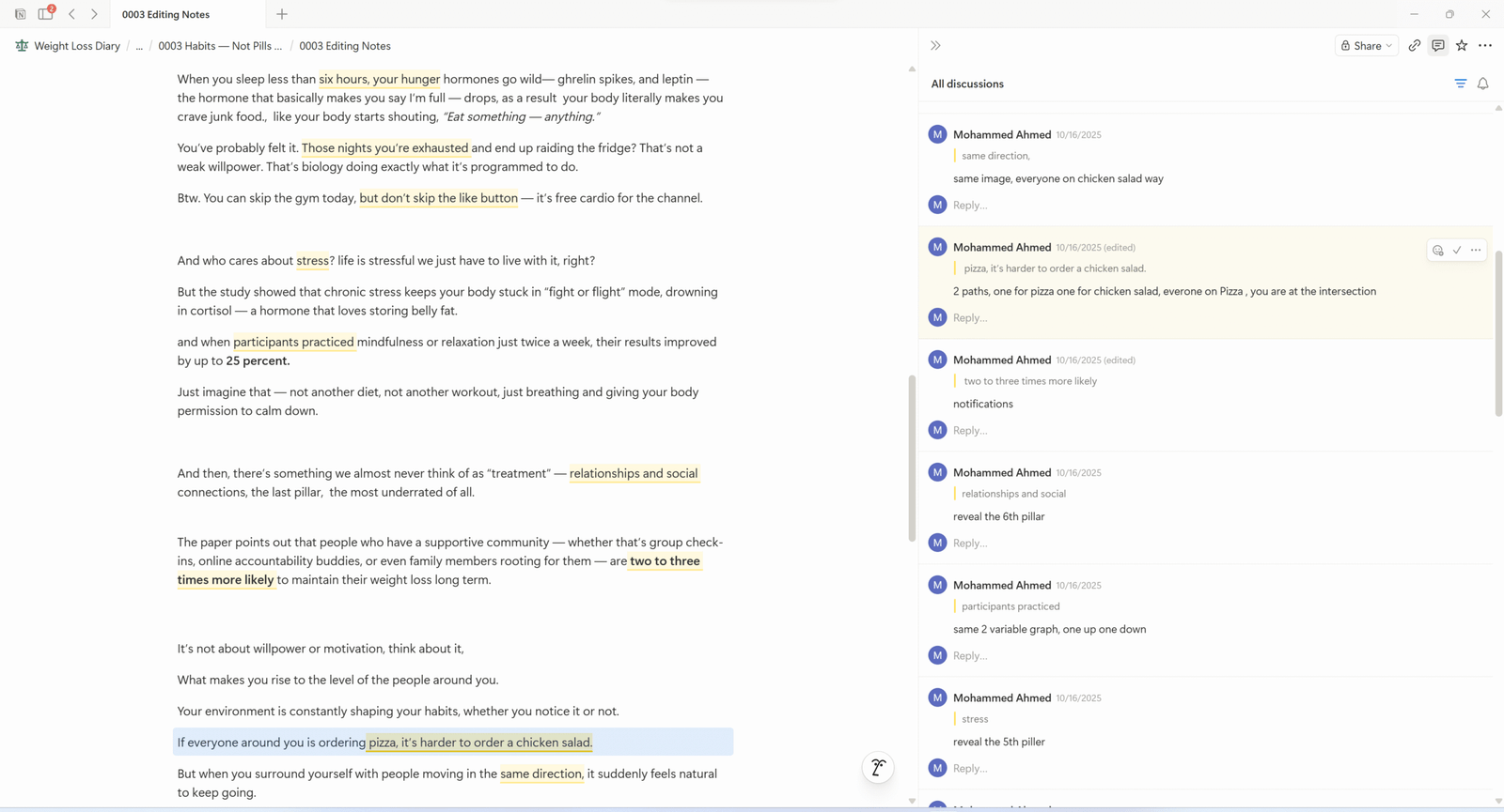 Editing Notes 1